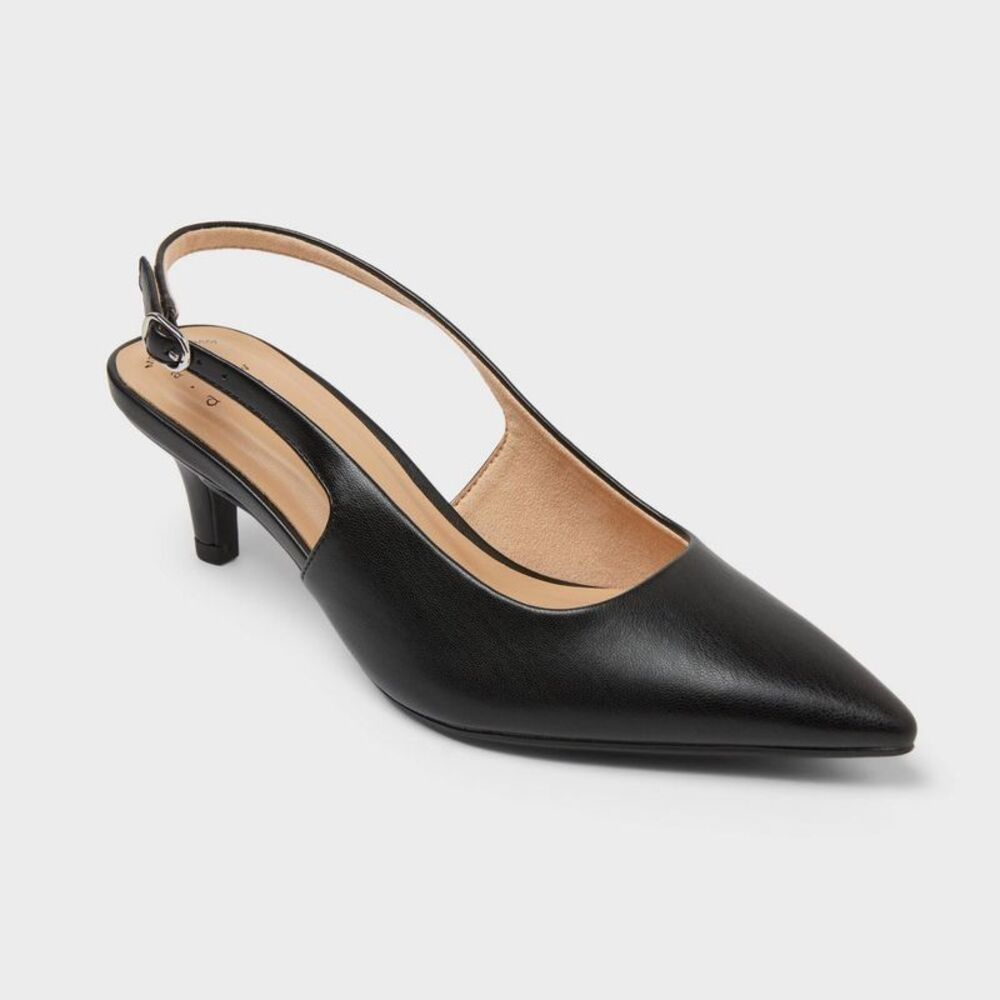 Women's Colette Slingback Heels - A New Day Black 8